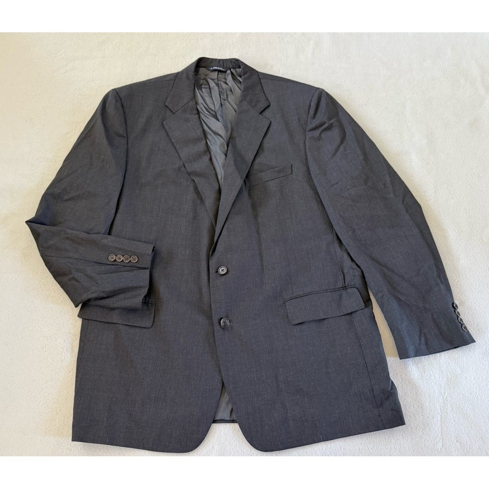 Brooks Brothers 1818 Super 110's Worsted Wool Gray Blazer Union Made 50L USA